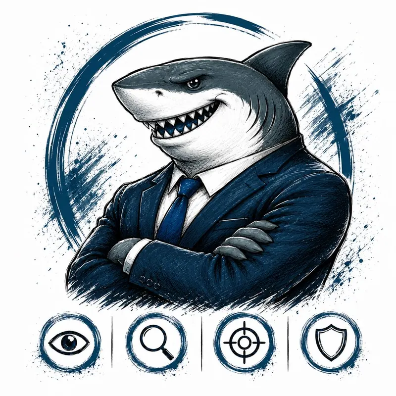 Ilustração da Tribo Tubarão — perfil de liderança